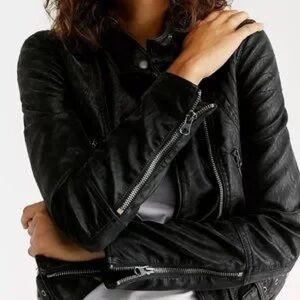Free People Fenix faux leather moto jacket